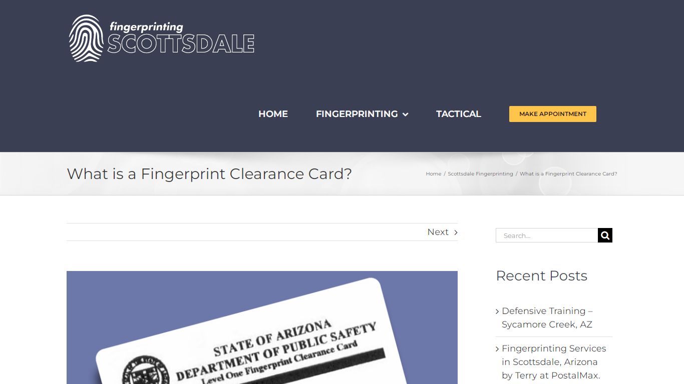 What is a Fingerprint Clearance Card? | Fingerprinting Scottsdale