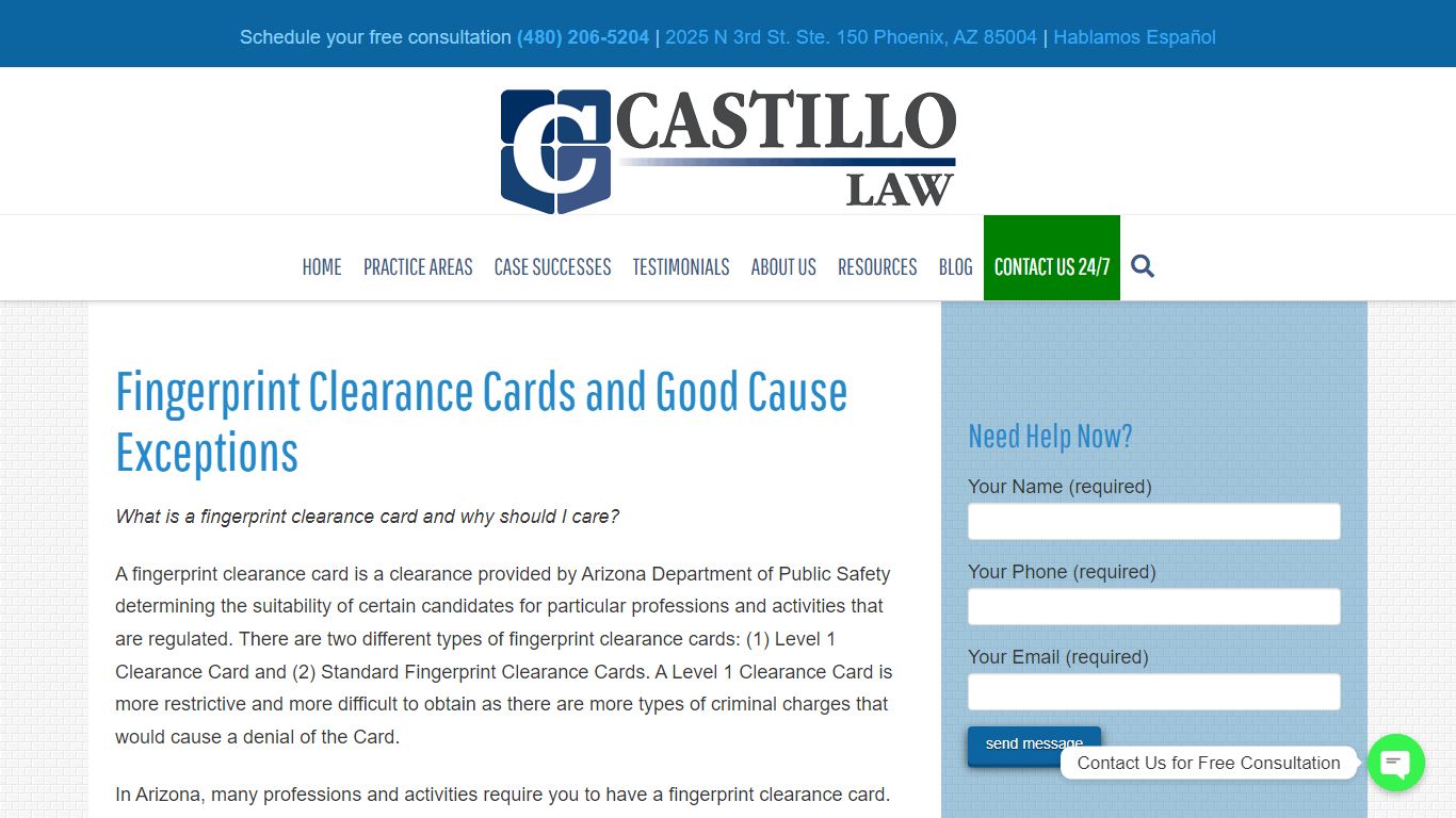 Fingerprint Clearance Cards and Good Cause Exceptions